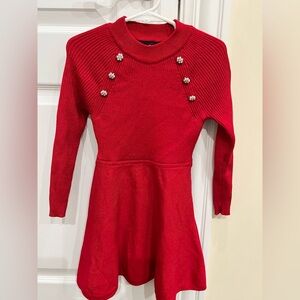 Amy Byer Red Kids Dress with Pearl Details